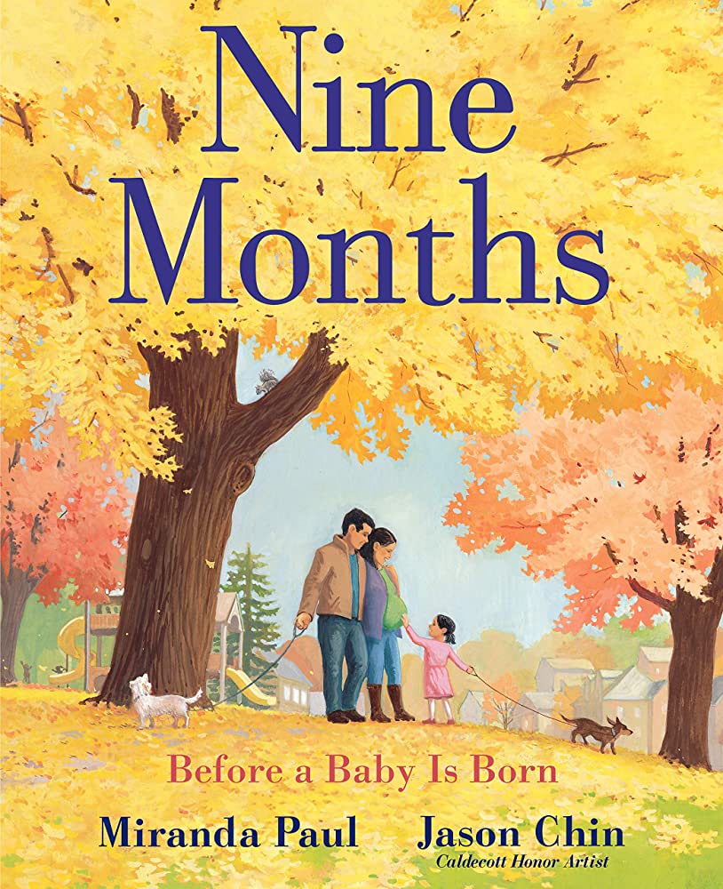 Best picture books about pregnancy - Nine Months by Jason Chin with realistic Montessori illustrations