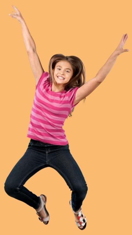 jumping dancing tween child