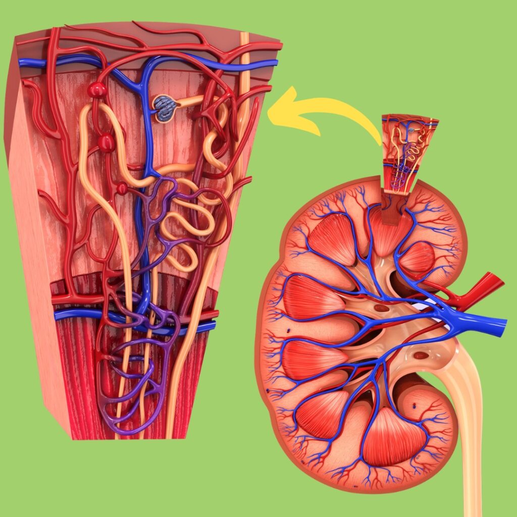kidney nephron anatomy - unlabeled