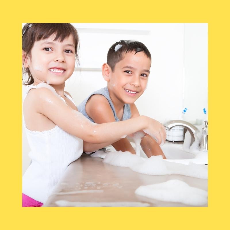 kids having fun washing hands and why it's important