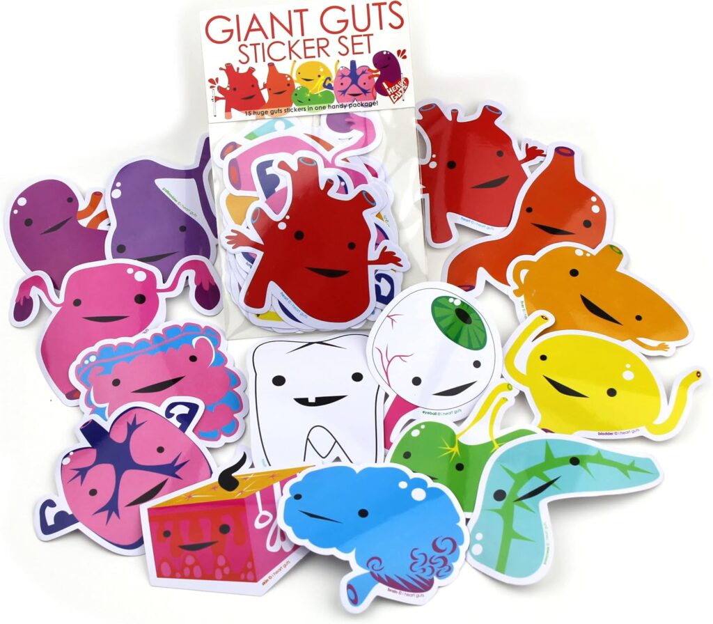 I Heart Guts Giant Guts Sticker Set