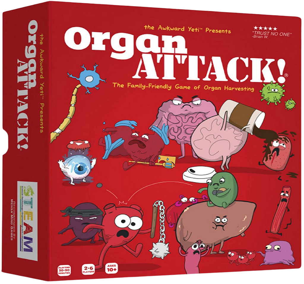 Organ attack card game for kids and the family